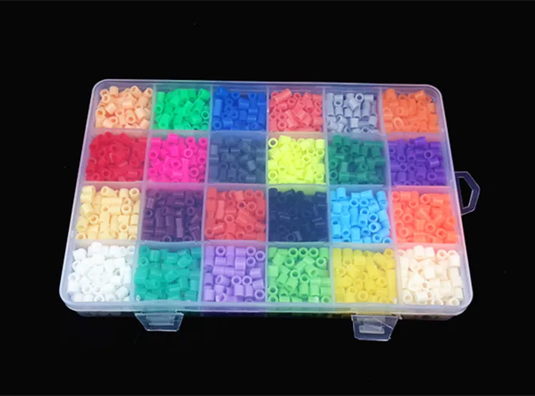 2400 pcs/set 5mm EVA Perler Beads 24 Color Kids DIY Toys Educational Toys for Children Kids Colorful 3d Puzzle Toys