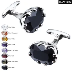 HAWSON Wholesale Cufflinks for Men Luxury Multi Colors Stone Cuff Links for French Shirt Jewelry Accessories with Box