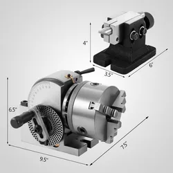 PRECISION 5'' SEMI UNIVERSAL DIVIDING HEAD PRECISE RELIABLE MILLING SET