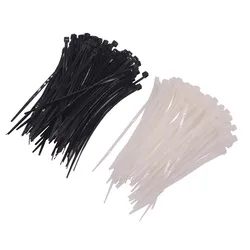 100 Pcs Nylon Cable Ties Self-locking Nylon Cable Ties White Black Two Optional Length 10cm Computer Line Bundles
