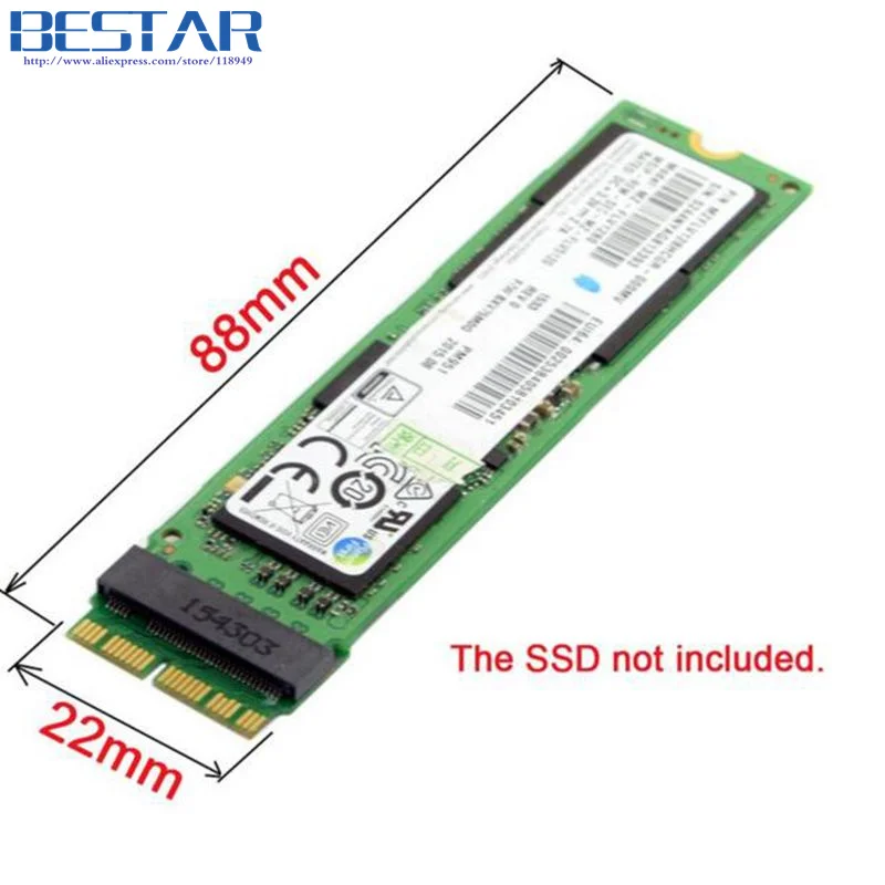 ماك بوك 12 + 16pin 2014 2015 إلى M.2 NGFF M-Key AHCI SSD محول تحويل بطاقة لترقية ماك بوك SSD