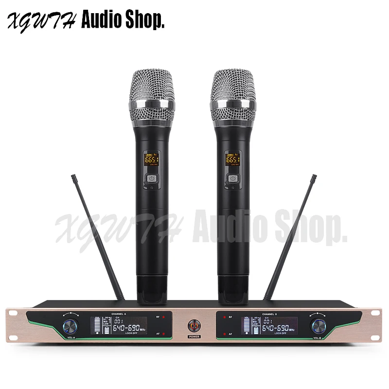 

Classic Black Handheld Wireless DJ Karaoke Microphone Dynamic Cardioid Mic System for DJ Stage Sing Speech Meeting