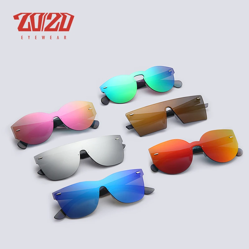 20/20 Brand Vintage Style Sunglasses Men Flat Lens Rimless Square Frame Women Sun Glasses Oculos Gafas PC1601