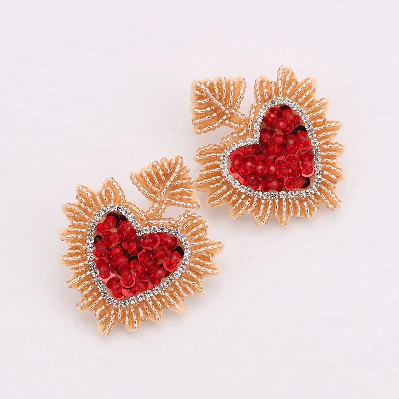 Sehuoran Charm Crystal Beads Statement Drop Earrings Vintage New Design Wedding Jewelry Lady Earrings For Women Boho Jewelry EAR