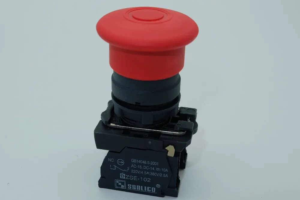 Waterproof Emergency Stop Mushroom Head Push Button Switch SB5 LA68S XB5AT42 XB5AT845 Trigger Latching Push-Pull Ø22mm