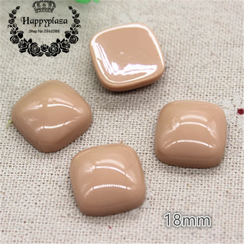 20pcs 18mm New Resin Korea Square Flatback Cabochon DIY Handmade Button/Hair Ornament/Jewelry Decoration Accessories