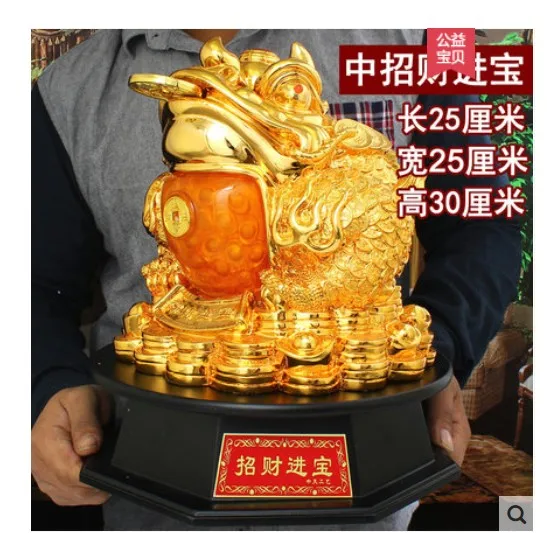 decorative Open golden toadstool Big fat three-footed toad Opening gift cash register TV cabinet Living room decoration