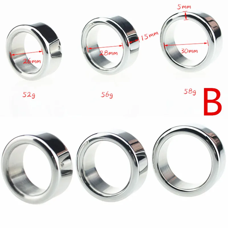 The Sleeves Penis Ring 2/5mm Thick Dia 26 28 30mm Stainless Steel Glans Ring Male Sex Ring Delay Cockring Sex Toy for Men B2-26