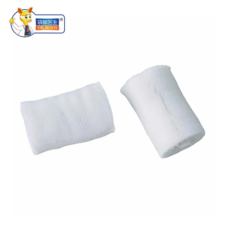 DR.ROOS – 2 rouleaux de gaze de coton médical 8cm x 600cm, bandage de premiers soins pour hémostase