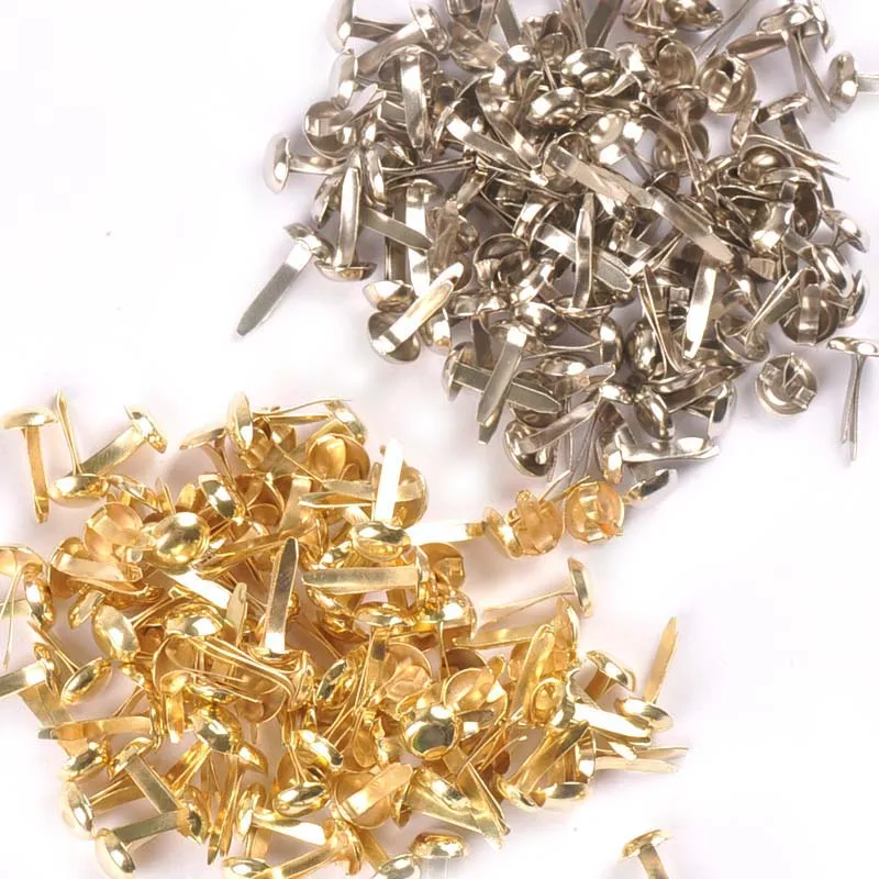 100Pcs Mix Round Brads Silver/golden Embellishments For Scrapbooking Metal Crafts Fastener Brad For Diy Decorations c2252