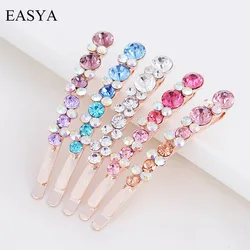 EASYA Fashion Charming Crystal Barrettes For Women Girls Hot Sell Colorful Rhinestone Hairpins Jewelry