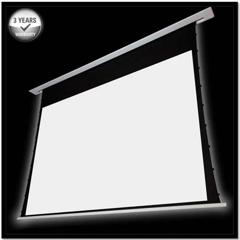 T4WHCW - 16:10 Widescreen Premium Ceiling Recessed Motorized Tab-Tensioned Electric Projection Screen - Cinema White 1.3Gain