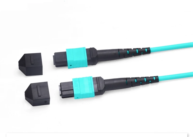 MPO patchcord 12cores OM3 female type B 2 3 5 10m fiber optic patch lead round cable OM3 aqua ftth jumper 12 strand MPO UPC