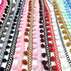 Pom Pom Trim Lace Fabric Sewing Accessories Pompons Trim tassel Ball Fringes Ribbon Sewing Lace For DIY Material Craft Apparel