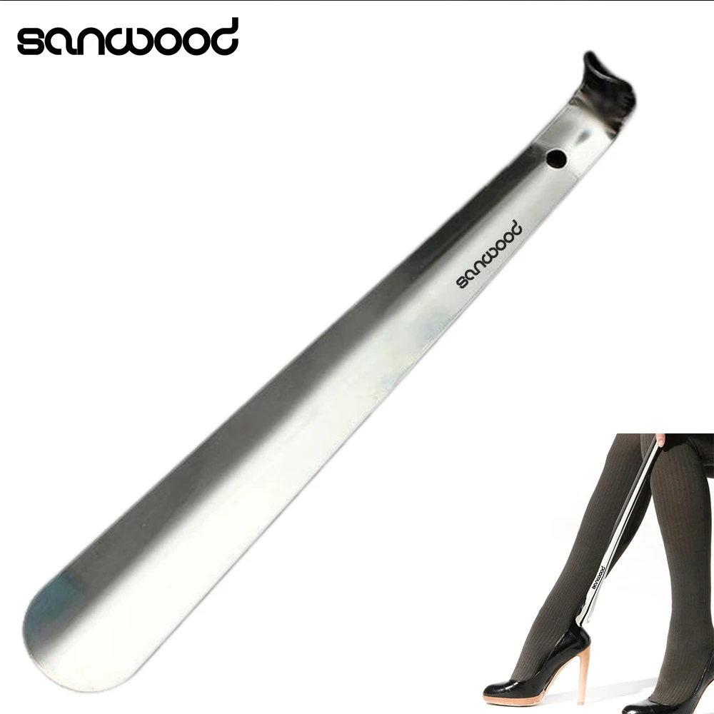 Durable Handle Professional Metal Silver Color Shoe Horn Easy to Use Convenient Lifter Long Shoespooner 9IGT