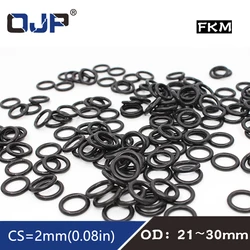 5PCS  Fluorine rubber Ring Black FKM O-ring Seal OD21/22/23/24/25/26/27/28/29/30*2mm O Ring Seal Oil Fuel Gasket Sealing Washer