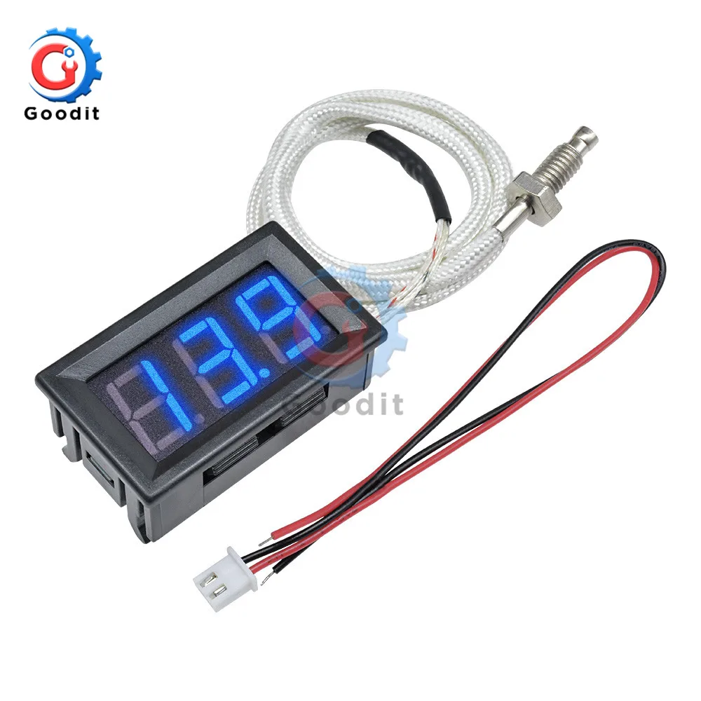 XH-B310 DC 12V LED Digital Display K-Type Thermometer Temperature Meter M6 Thread/Stick Thermocouple Tester -30~800C Thermograph