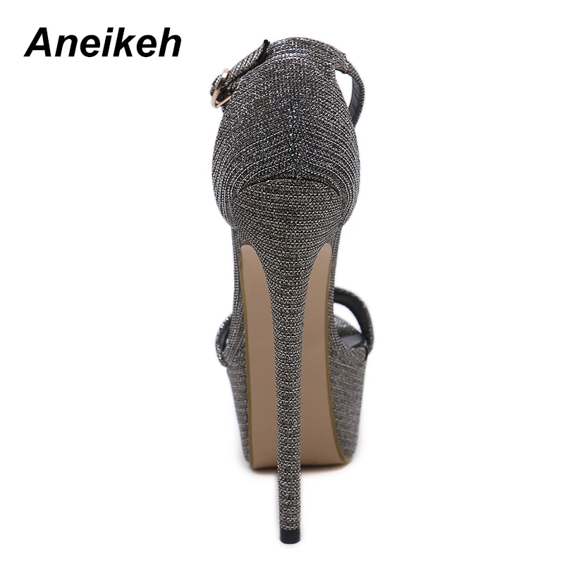 Aneikeh 2024 New Sandals Summer Sexy Women High Heels Fashion Stripper Shoes Party Pumps Women Platform Bling Sandals