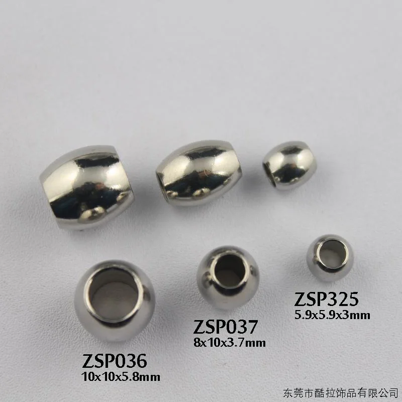 smooth oval beads 6x3mm/8x3.7mm/10x6mm stainless steel beads ball jewelry DIY parts accessories 500pcs ZSP036 ZSP037 ZSP325