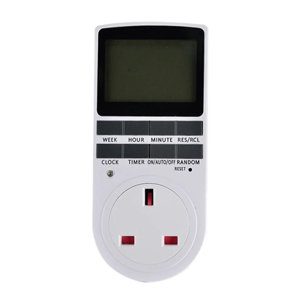 TM02-UK Electronic Digital Timer Switch Plug Kitchen Timer Outlet 230V 50HZ 7 Day 12/24 Hour Programmable Timing Socket