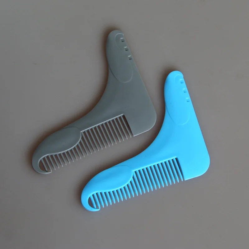 

1pcs Pro Gray Blue Men's Beard Comb Styling Template Carding Tools Comb Brush Shape Shaving Tool for Men's Beard Perfect Lines