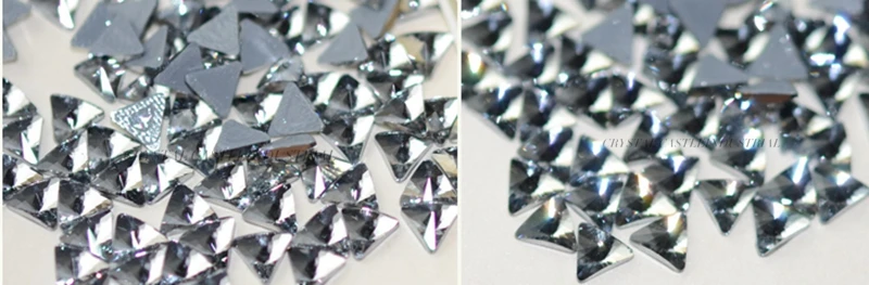 Crystal Castle Flatback Strass steine für Kleidung, 5A Best, Dreiecks form Hotfix Strass, AB Edelsteine Stein perlen, Kleber Glas Diamant – Detail 8