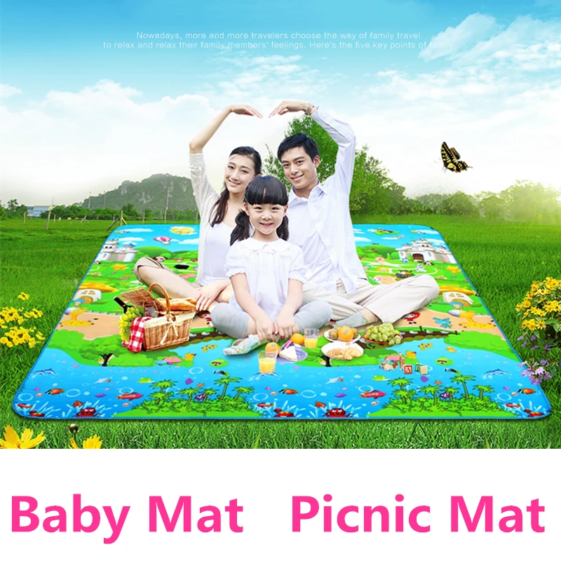 

200*200cm Baby Camping Mats Moistureproof Outdoor Picnic Beach Mat Climb Plaid Blanket Beach Yoga Baby 600D Oxford pad