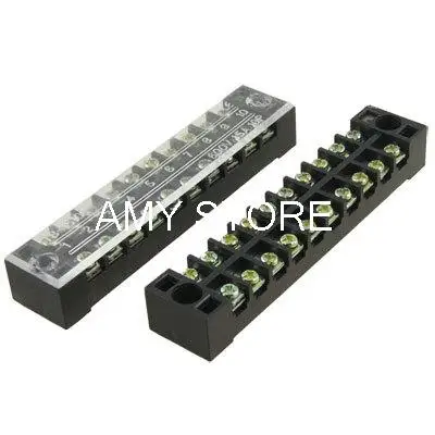 5pcs 15A 600V Dual Row 10 Positions Screw Termianl Barrier Block