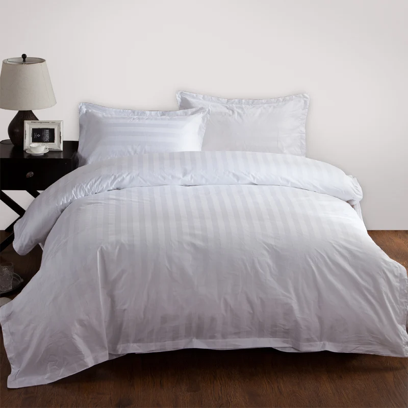 Pillowcase 5 Star Hotel Smooth Glossy Cover Full 100% Cotton White Parallel Line Cottons Bed Cloth Hotel Application Pillow Case