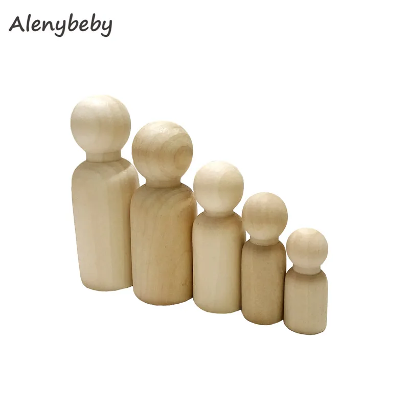 

Wooden Man Dolls 50Pcs Natural Unfinished Wooden Peg Doll Bodies People Shapes Kids Toy Gifts DIY Crafts-Waldorf Toy