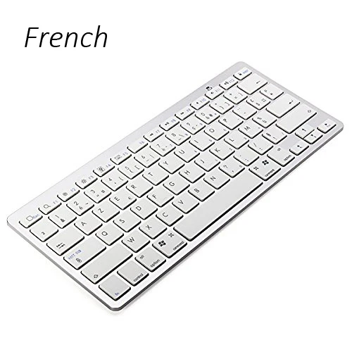 Russian French Version Ultra slim Wireless Keyboard Bluetooth 3.0 for ipad/Iphone/Macbook/PC computer/Android tablet