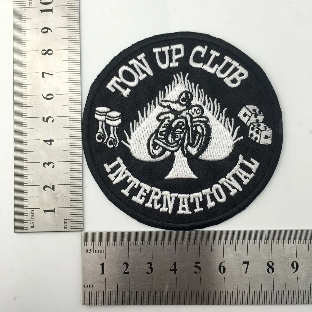 Top Up Club Rider Embroidered Patch international punk chest size biker applique badge for Clothes Hot seal Fashion Decoration