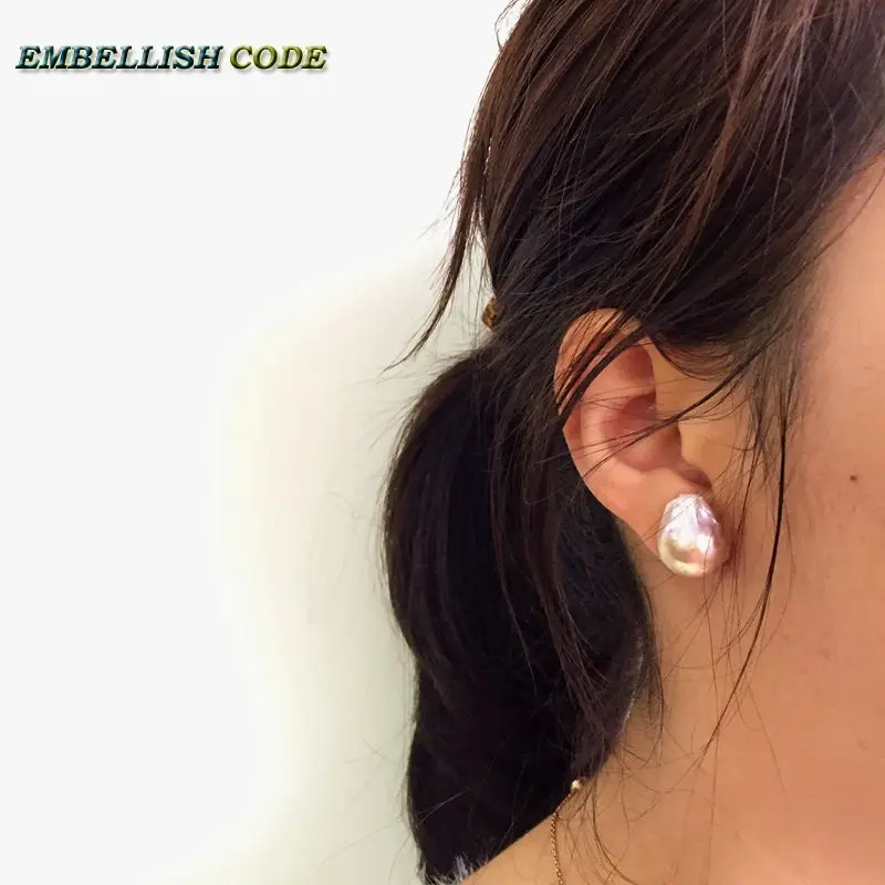 Resize baroque pearls 925 silver Ring stud earring set purple golden colourful Lustrous fire ball flameball nice jewelry women