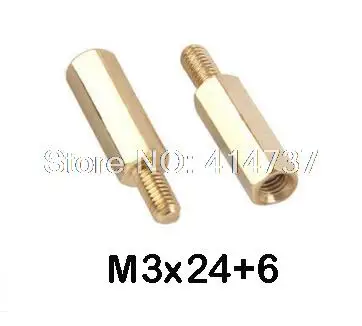 

Brass Screws 200Pcs/lot High Quality M3*24 Male to Female Brass Standoff Spacer Thread Lengten 6mm