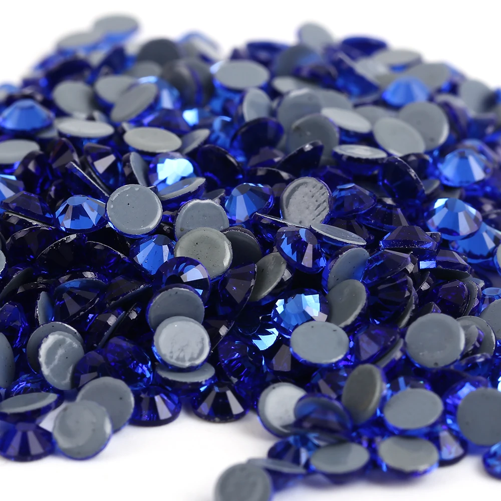 SS6~SS30 Sapphire Color DMC Iron On Rhinestones/Hot fix Crystal Rhinestones Strass Sewing & Fabric Garment stones