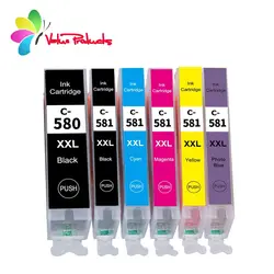 Canon 580XXL 581XXL Ink Cartridge Replacement for Canon 580 581 ink  6-PACK PGBK/BK/C/M/Y