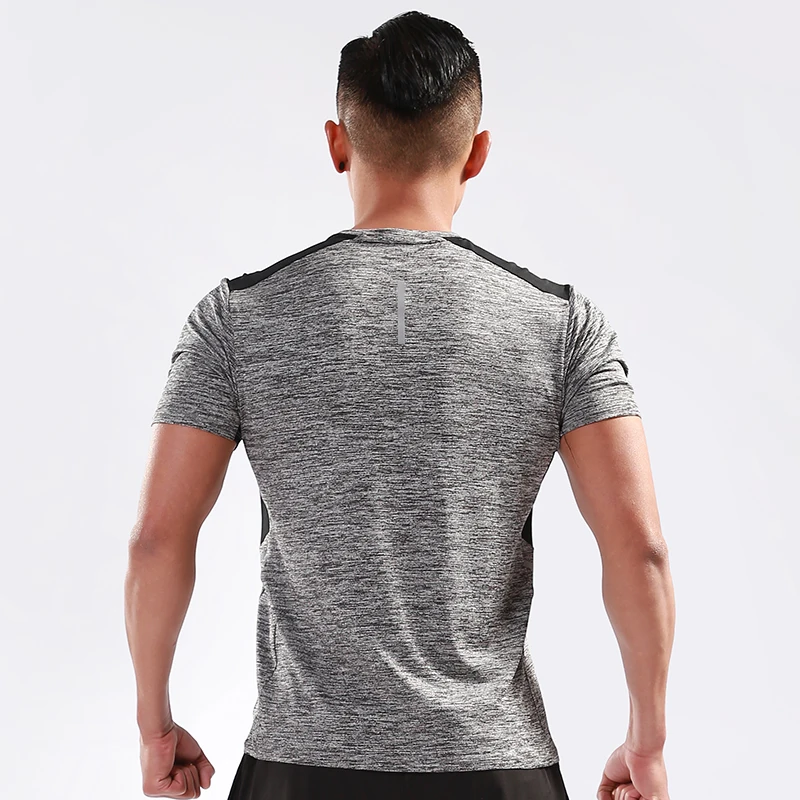 Men Workout Tshirts Quick Dry Short Sleeve Outdoor Training Sportswear Tee Breathable Mesh Running Bodybuilding Shirt