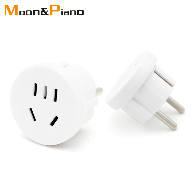 Round Pin Socket AU US To EU Plug USA Europe Travel Wall AC Power Plug Charger Outlet Adapter Converter Electronic Charging