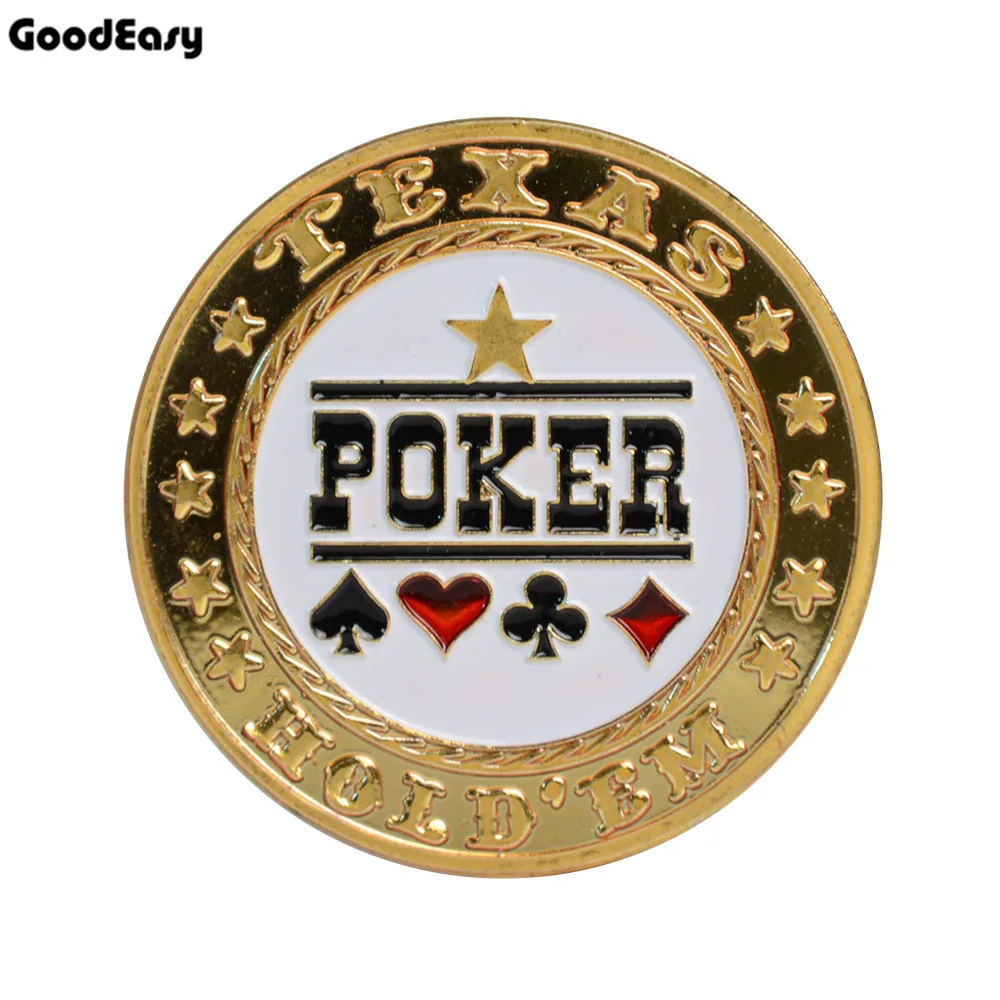 Poker Card Guard Protector Metal Token Coin with Plastic Cover Texas Hold'em Poker Coins Poker Casino Poker Dealer Button