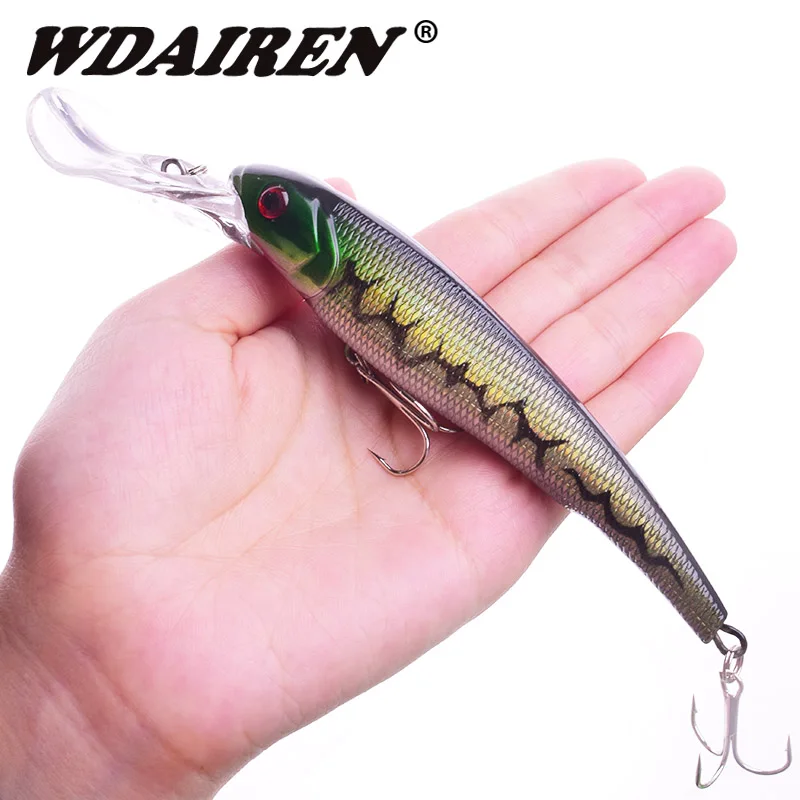 WDAIREN Japan Fishing Big Wobblers Minnow Hard Lure 160mm 28g Deep dive Plastic Artificial Hard Bait 3D Eyes Crankbait Swimbait