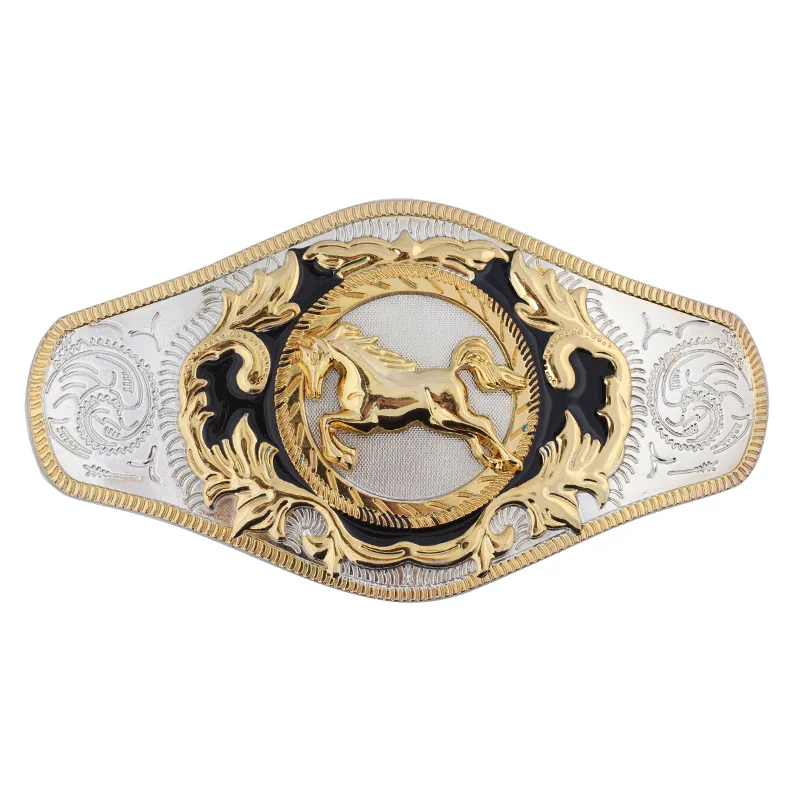 Golden Horse Buckle Super Large Double Color Alloy Belt Accessories