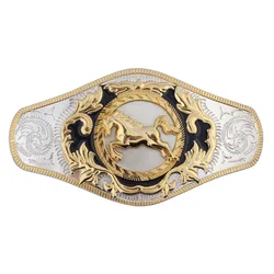 Golden Horse Buckle Super Large Double Color Alloy Belt Accessories