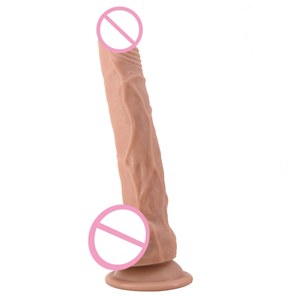 FAAK 9.44inches Length Finger Shape Penis Soft Skin Color Strong Chuck Dick Sex Toy For Porn Vagina Easy To Reach Sexual Orgasm