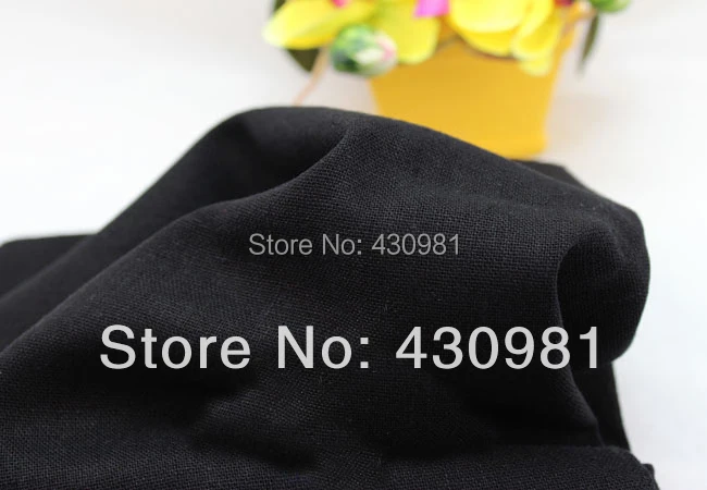 100*140cm natural flax linen material for clothing cotton linen textiles soft black fabric tecido