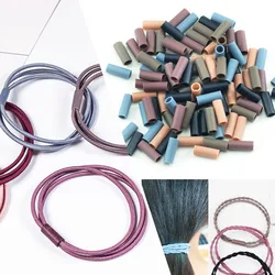 100pcs Elastic Rubber Hair Band Plastic Tube Findings Connector for DIY Hair Accessories