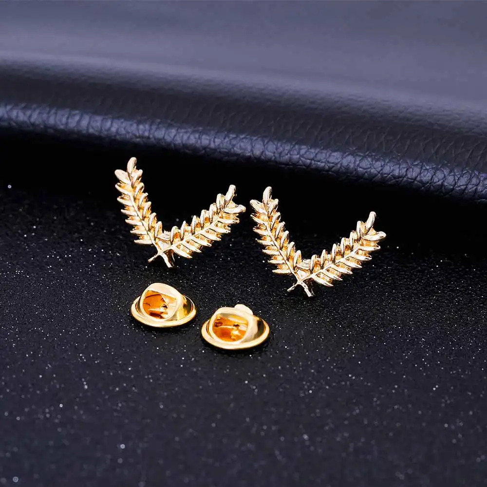 KISSWIFE Fashion suit shirt collar wheat ear brooch three-dimensional collar pin brooch couples jewelry men and women jewelry