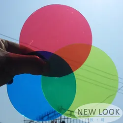 Physics optics 9.5cm Colour transparent film Red Green Blue Trichromatic filter 0.2 cm thick