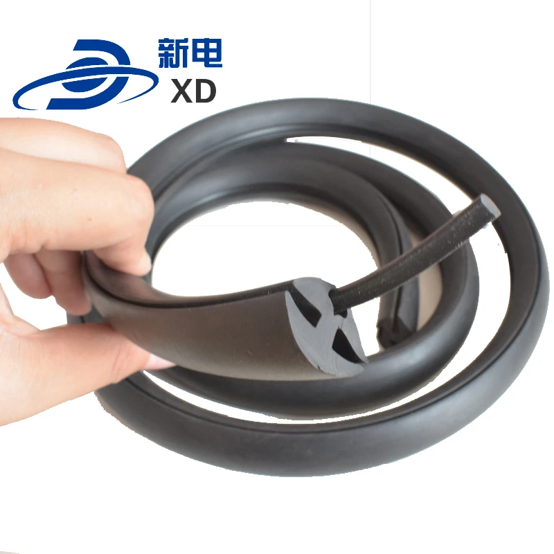 Three-port Rubber Sealing Strip Automotive Mechanical Doors Windows Windshield Waterproof Dust-proof and Shock-absorbing Inserts