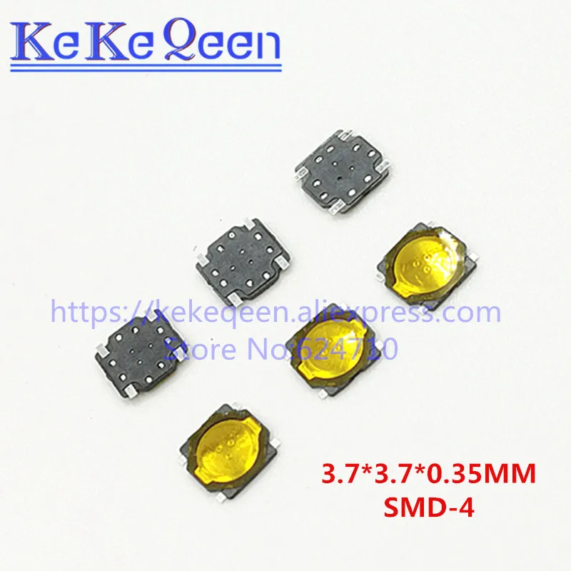 

500PCS-1000PCS 3.7x3.7x0.35mm 3.7*3.7*0.35mm Yellow Thin film switch 4P Push Button Switch SMD Film switch Micro Switch 12V 0.5A