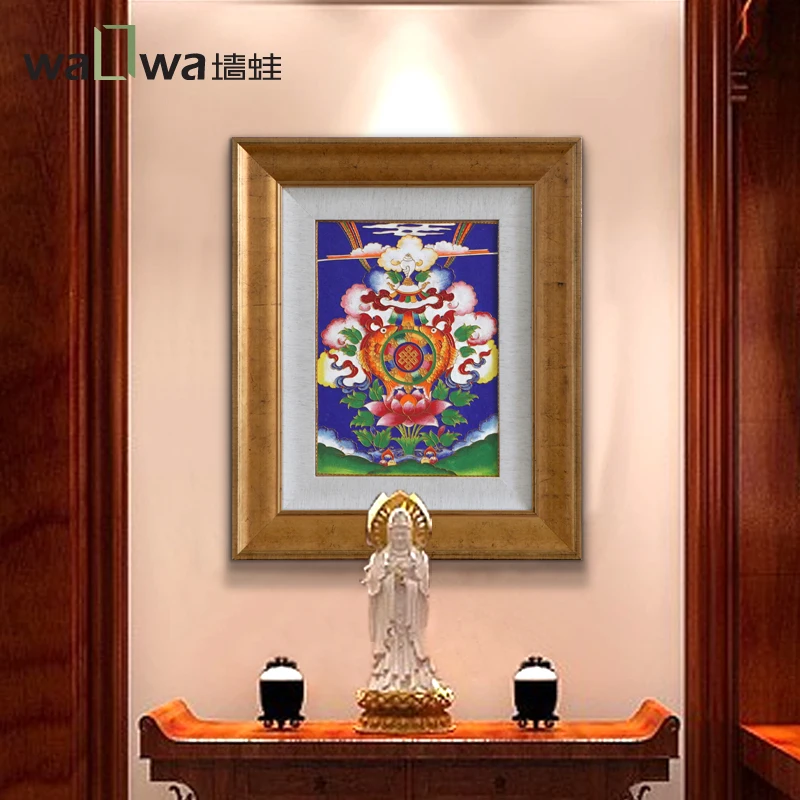 

Decorative painting wall painting Tangka filigree plateau frog pond studio auspicious symbols from the Tibetan Plateau